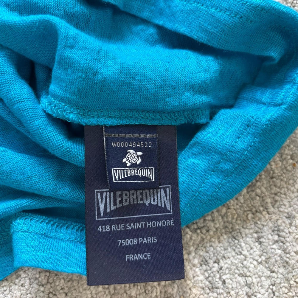 VILEBREQUIN LINEN SHORT SLEEVE T SHIRT CASUAL COOL BLUE LARGE EFFORTLESS Women - Picture 4 of 8